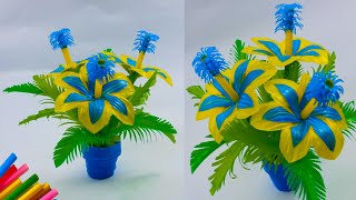 cara membuat bunga dari sedotan yang mudah dan murah || straw flower ideas