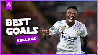 Real Madrid's BEST GOALS in ENGLAND | Vini Jr., Benzema & Modrić!