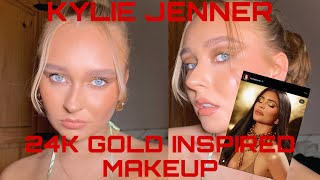 KYLIE JENNER 24K GOLD INSPIRED MAKEUP LOOK | Laura Hargreaves