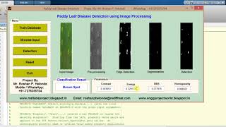 Paddy Leaf Disease Detection using image processing matlab project code
