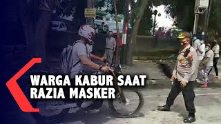 Warga Medan Kabur Saat Razia Masker