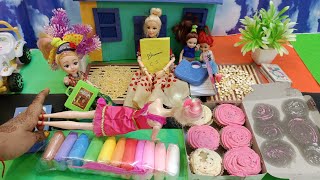 bhavani s new crafts using colour full clay | mini green food