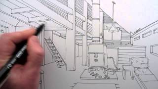 How to Draw a Room: Narrated Line Drawing