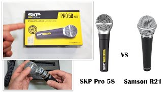 Micrófono  SKP Pro 58xrl con capsula alemana unboxing y prueba VS Samson r21 test