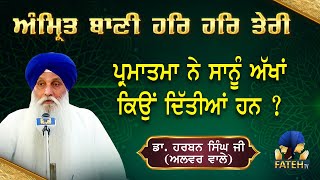 ਪ੍ਰਮਾਤਮਾ ਨੇ ਸਾਨੂੰ ਅੱਖਾਂ ਕਿਉਂ ਦਿੱਤੀਆ ਹਨ? Dr. Harban Singh Ji | Katha Vichaar