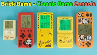 Brick Game Large Screen - Tetris Classic Game Console, Green Backlight & Portabl