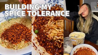 I tried to build my spice tolerance to take on a Spicy Noodle Challenge