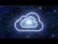 neon cloud shape tunnel moving in dark blue night sky glowing lights 4k tiktok trend background