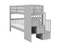 360 view of the bedz king bk906 twin over twin stairway bunk bed in gray