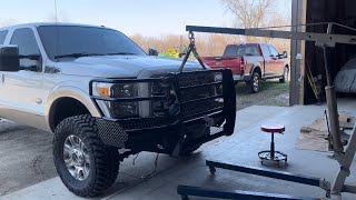 Putting a ranch hand bumper on my truck!