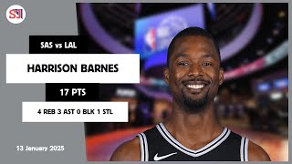 HARRISON BARNES 17 PTS vs LAL 13 Jan 24-25 SAS Highlights