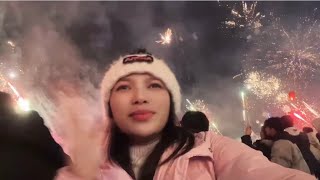 【老挝媳妇美丽vlogs】带老挝丈母娘去看跨年烟花,一直说厉害厉害 厉害,很震惊!