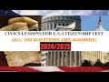 UPDATED 2024 USCIS Official 100 Civics Test Questions & Answers, U.S. Citizenship (One Easy Answer)