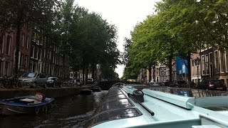 Bootsfahrt durch die Grachten in Amsterdam Juli 2014