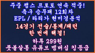 [1부] 경기력 분석의 정석! 축구 토토 승무패 12회차/축구승무패 12회차 현미경분석/축구 토토분석 스포츠토토/풋볼살롱 승무패/축구토토 승무패 프로토 승부식 분석/토토승무패