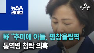 野 “추미애 아들, 평창올림픽 통역병 청탁 의혹” | 뉴스A 라이브