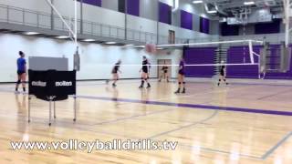 Volleyball Drill: Split Court Hitting