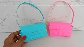 How to Make Origami Paper Handbag | Easy Paper Purse | DIY Paper Craft |Origami Bag Craft With Paper