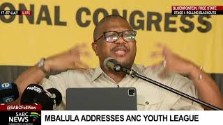 ANC SG Fikile Mbalula addresses the party's youth league at the Peter Mokaba annual Lecture