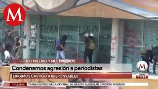 Agreden a periodistas de Multimedios en protesta en CU