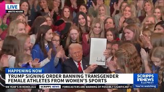 Trump signs executive order banning transgender women from women's sports