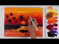 sunset painting sunset landscape painting acrylic painting tutorial