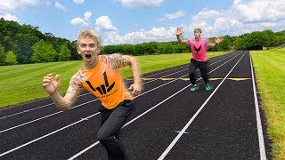 I BEAT LOGAN PAUL at the CHALLENGER GAMES RACE!! (Worlds Fastest YouTuber)