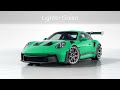 all 31 green variations of the 2023 porsche 911 gt3rs