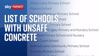 Full list of schools in England affected by unsafe concrete published by government