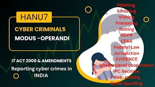 Cybercriminals Modus- Operandi | Reporting Cyber crimes in INDIA | IT ACT 2000 |Unt2P5|HANU7|TU|JNTU