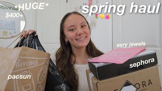 HUGE SPRING HAUL 🛍️💛 clothes, makeup, & jewelry!!