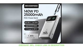 MOVESPEED M25Pro 140W Power Bank 25000mAh Type C Fast Charge Portable External Battery 100W PowerBan