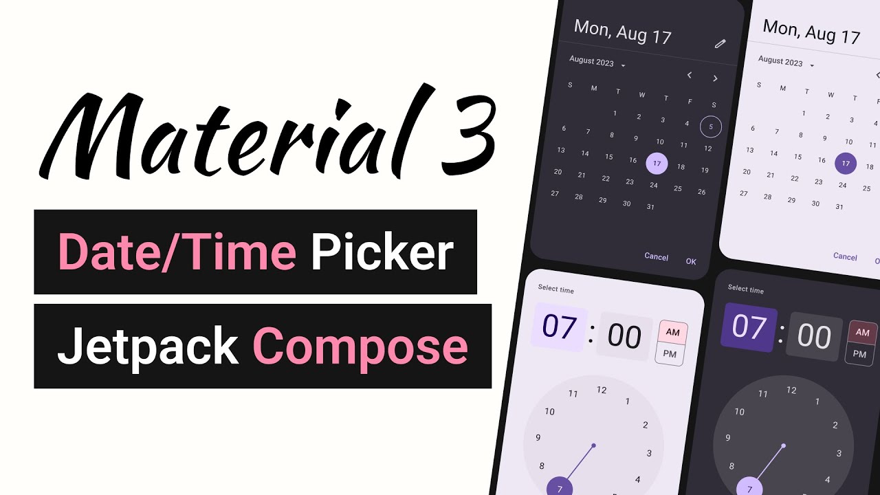Implement Material 3 Date Time Pickers With Jetpack Compose Android