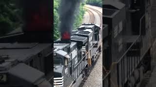 Locomotive Fire!  Fire Breathing Train Engine Stalls On Hill, JawTooth #shorts