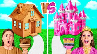 One Colored House Challenge | Rich vs Broke vs Giga Rich by BaRaDa Best