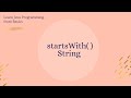 String startsWith( ) method in Java