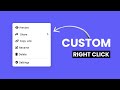 Custom Right Click Context Menu in HTML CSS & JavaScript