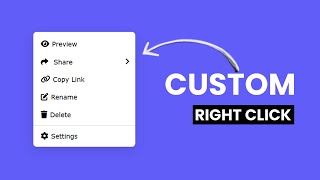 Custom Right Click Context Menu in HTML CSS & JavaScript