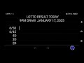 lotto result today 9pm draw january 17 2025 swertres ez2 pcso live result