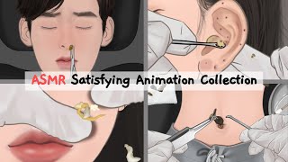 ASMR CARE ANIMATION COLLECTION | Removing the booger, ear pimple blackhead, filler, navel stone