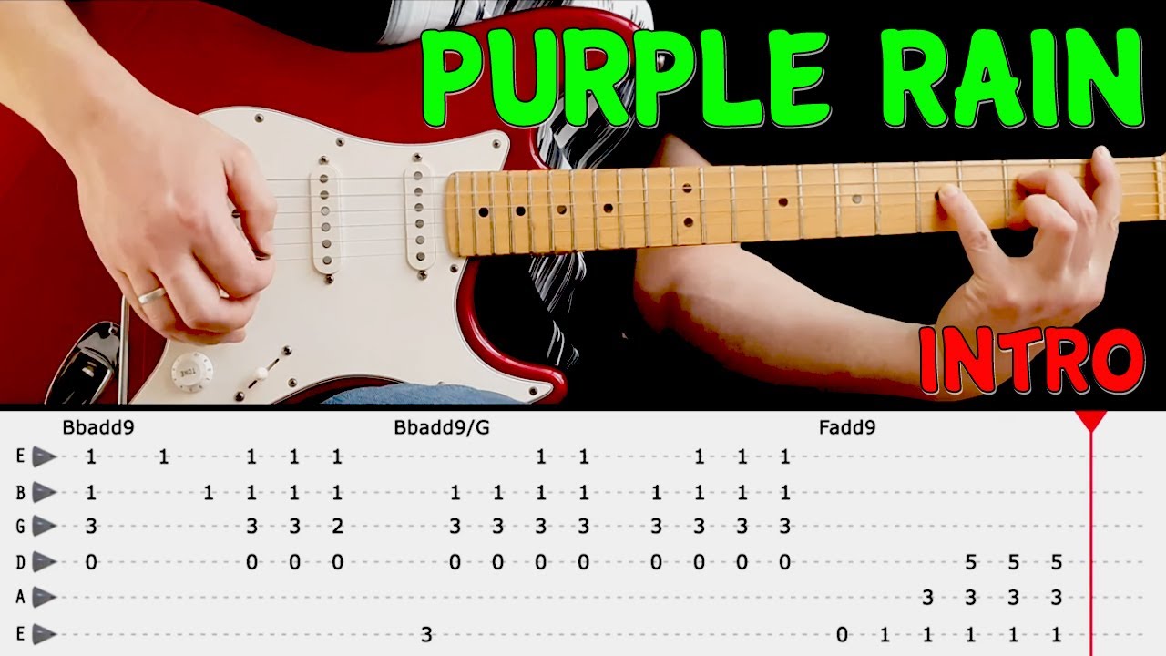 PURPLE RAIN - Guitar Intro (with Tabs) - Prince - YouTube