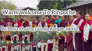 Warm welcome to Shingdup Rinpoche At ￼Pema Choling Gumpa Rangpo Sikkim \u0026 Thoema Puja @rinchenvlog