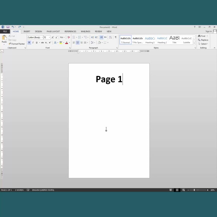 How to quickly create a new page in Microsoft Word