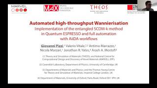 Automated high-throughput Wannierisation - Giovanni Pizzi