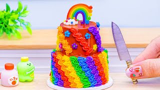 Rainbow Cake Recipes🌈How To Make Miniature Rainbow Buttercream Cake Decorating Ideas By Mini Cake