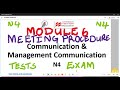 Communication and Management Communication N4 Module 6 Meeting Procedure