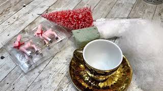 DIY VINTAGE CHRISTMAS TEACUP VIGNETTE