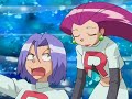 the team rocket motto but jessie falls asleep