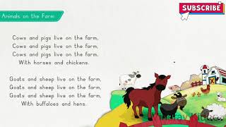 Animals on the Farm rhyme 🐄🐖| Animals on the farm song cows,pigs,goats,horse,chickens sheep,hens |