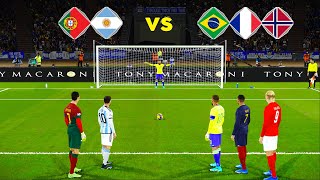 Messi & C.Ronaldo VS Neymar & Haaland & Mbappe | Penalty Shootout | eFootball PES Gameplay